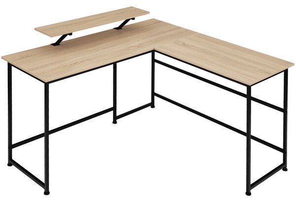 Tectake 404230 corner desk melrose (140x130x76.5cm) - industrial wood light, oak sonoma