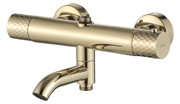 Thermostatic shower system Rea Lungo Diamond Gold